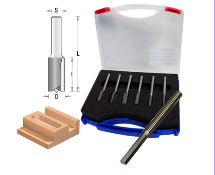 Guhdo HW-Nutfräser-Satz (Überlänge) 6-teilig in Kunststoffbox Schaft 8 mm, „Profiqualität“